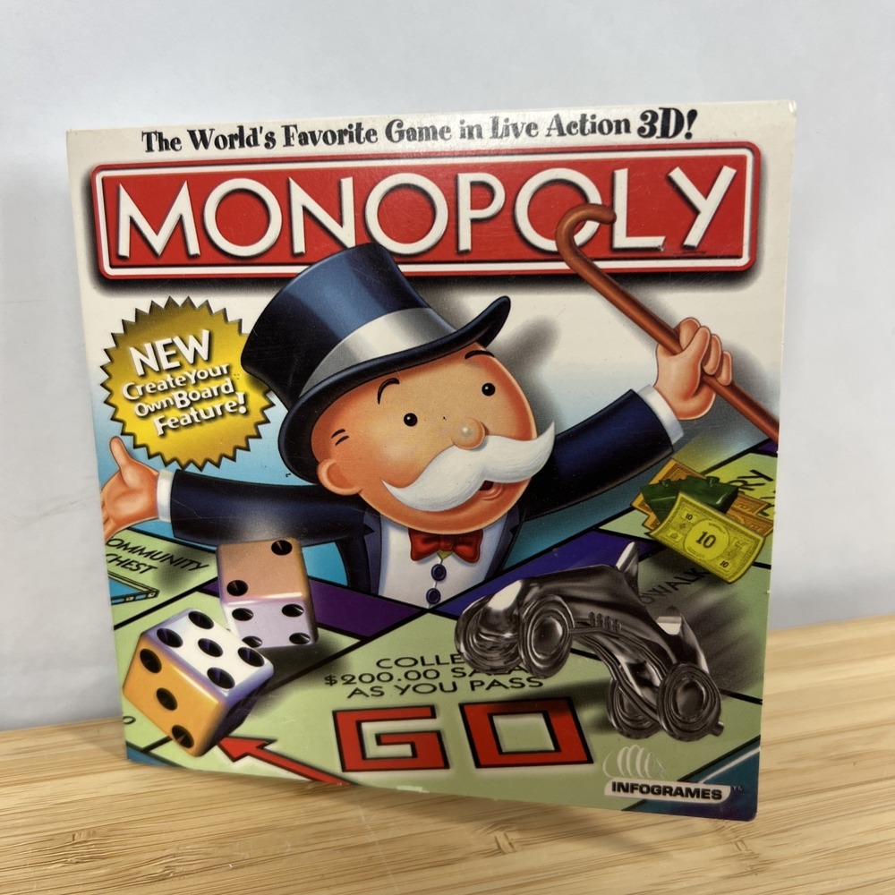 Vintage Monopoly 3D‎ PC CD Rom Infogrames Windows 98